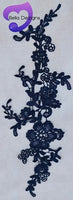 NAVY BLUE - Lace Applique Motif - Venise Lace (Flower)