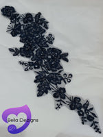 NAVY - Lace Applique Motif - Embroided Sequin
