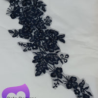 NAVY - Lace Applique Motif - Embroided Sequin