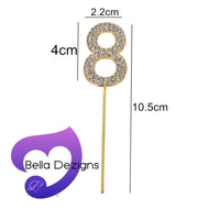 CAKE TOPPER - Rhinestone Numbers