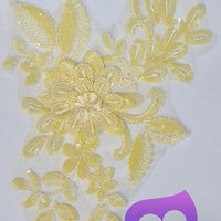 SOFT LEMON - Lace Applique Motif - 3D 1 Flower