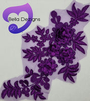 VIOLET - Lace Applique Motif - 3D 4 Flower
