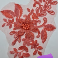 WATERMELON - Lace Applique Motif - 3D Sequined 1 Flower