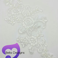 WHITE - Lace Applique Motif - Bridal Flower