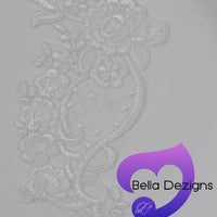 WHITE - Lace Applique Motif - Bridal Diamond