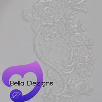 WHITE - Lace Applique Motif - Bridal Diamond