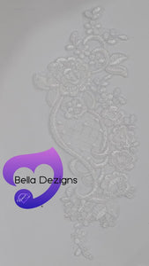 WHITE - Lace Applique Motif - Bridal Diamond